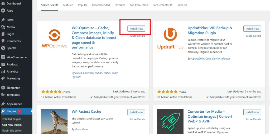  Install and Activate WP-Optimize